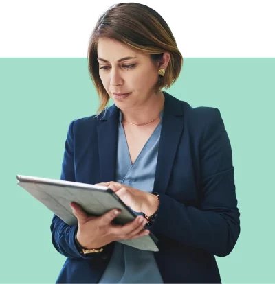 woman on ipad